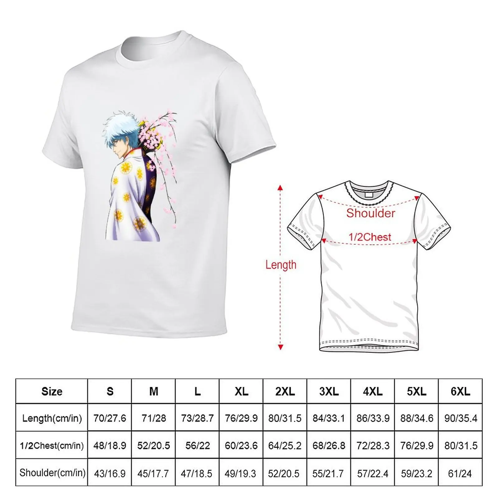Gintama Gintoki Sakata T-Shirt Big Size Loose Fit Tee Shirt