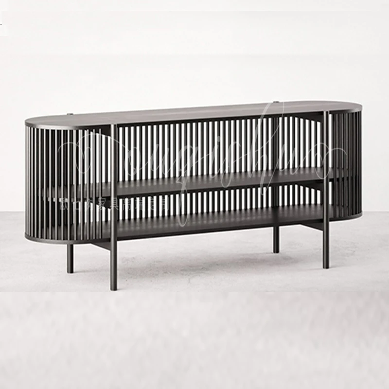 

Side cabinet modern simple solid wood storage model room tea room storage cabinet log