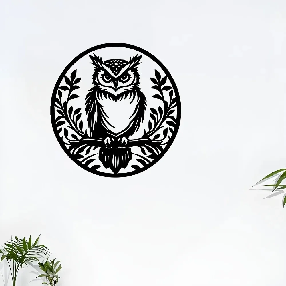 CIFBUY Owl Metal Wall Art, Weather-Resistant Iron Statue For Indoor Outdoor Patio Garden, Wise Mural Sculpture Decor