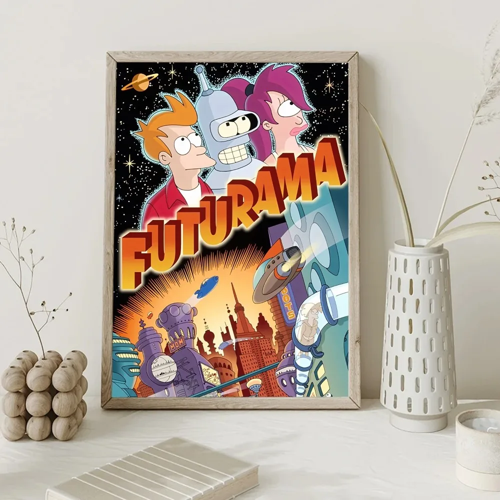 Cartoon F-Futuramas-s Poster Posters Kraft Paper Vintage Poster Wall Art Painting Study Aesthetic Art Small Size Wall Stickers