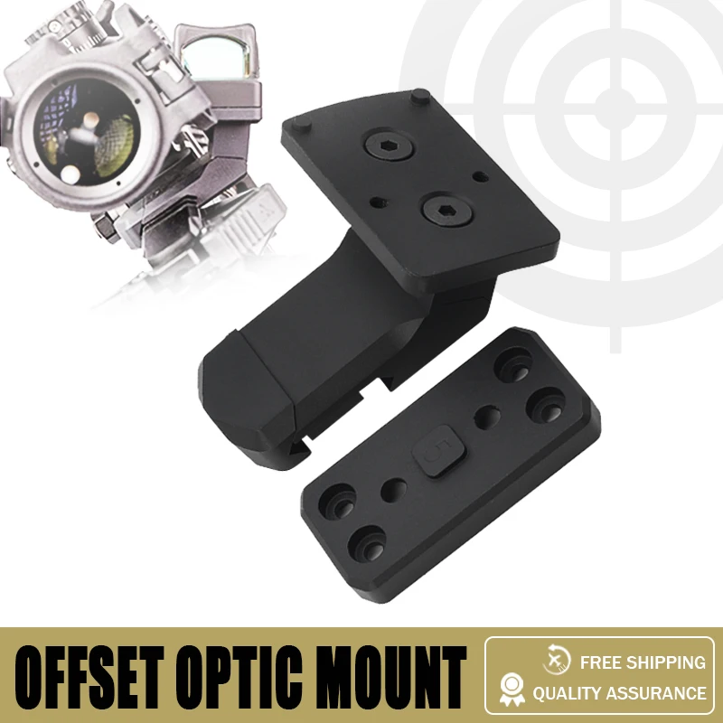 

Tactical Offset Optic Mount 45 Degree Offset Red Dot Sight Base Mount for RMR/SRO/Romeo/M5/M5s/Romeo4T Red Dot Sight