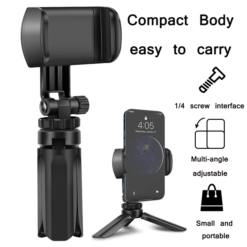 Treppiede portatile Mini treppiede da tavolo adatto per IPhone Samsung staffa stabilizzatrice per fotocamera Live per Smartphone con regolazione Multi-angolo