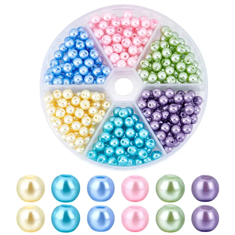 Plastic bead set 4mm/6mm/8mm/10mm  ABS pearl 8 colors Round beads Charm DIY Jewelry Creation Beads Jewelry making materials