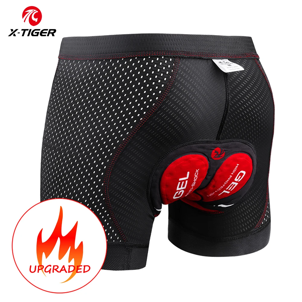 X-TIGER Heren Fietsondergoed met 5D Gel Gedempte MTB Boxer Fietsbroek Wegwielrennen Ondergoed Fietsuitrusting - afbeelding 1