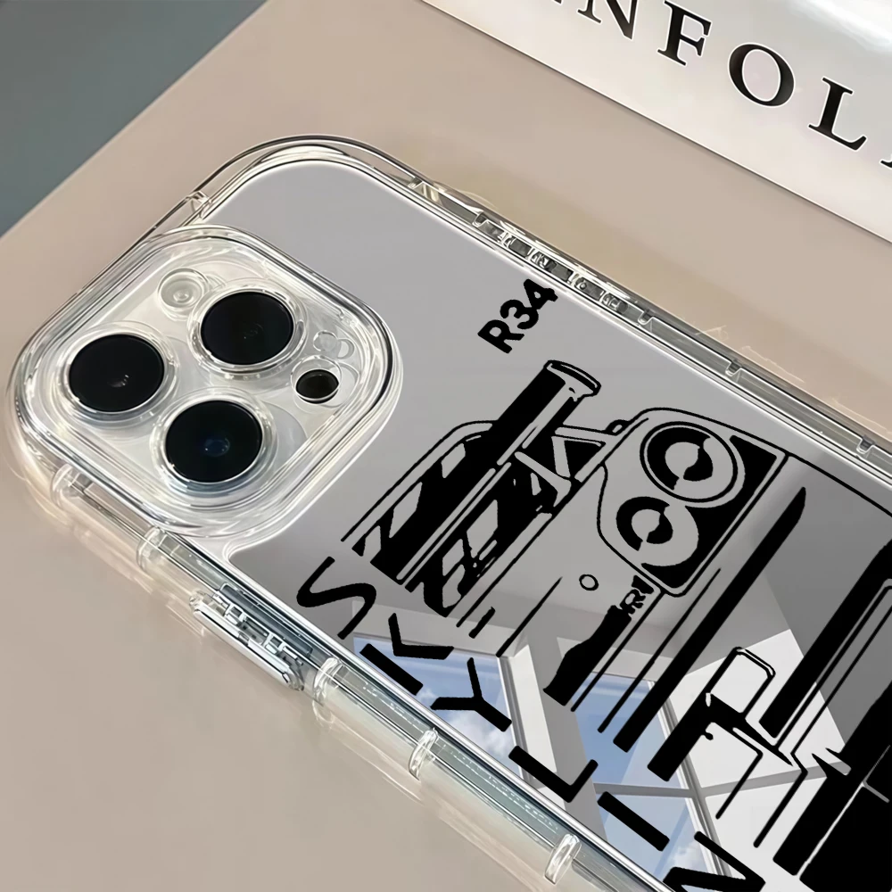 JDM Sports Car Silver Mirror Phone Case For iPhone 16 Pro Max 17 15 14 13 12 11 8 Plus Pro SE2 XR X 17 Air Max Soft Gift Cover view 3