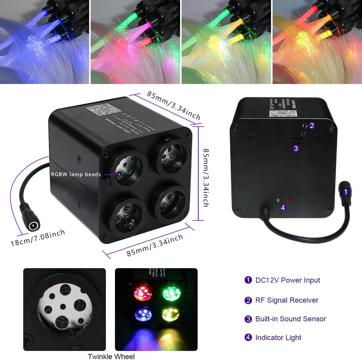 36W RGBW Twinkle Fiber Optic S - Car Roof Star Light Fiber Optic ulasan dan harga