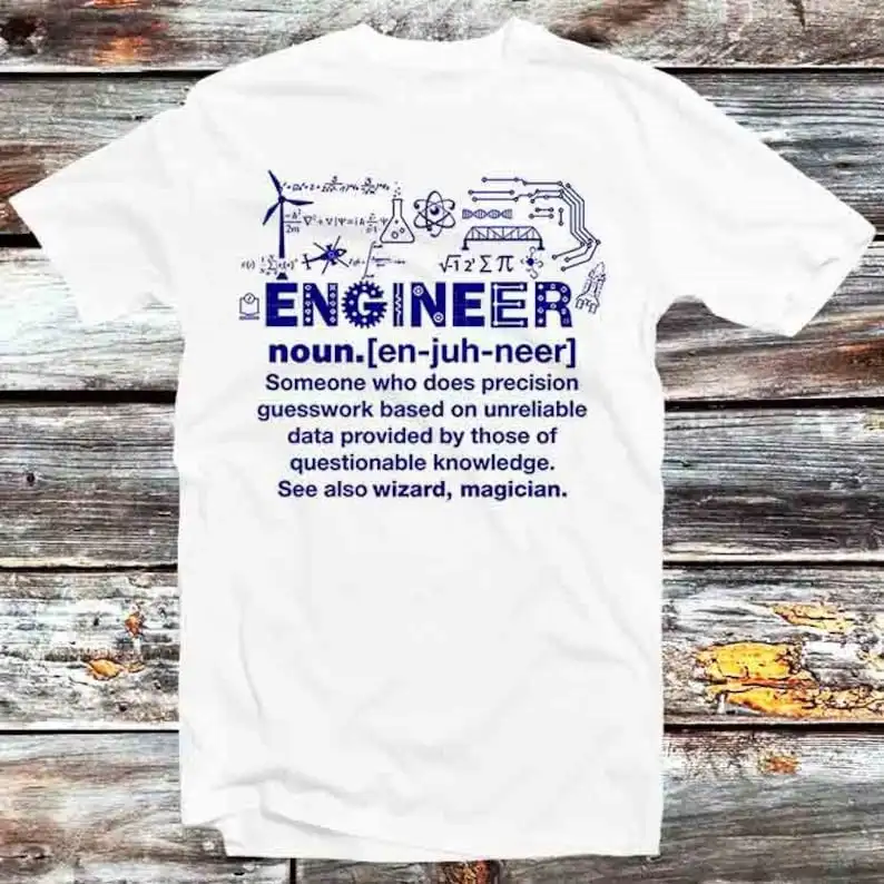 Engineer Funny Noun Slogan Joke Cool Saying Sarcastic Wizard Gift T Shirt Vintage Retro Gift Mens Womens Unisex Cartoon Anime To