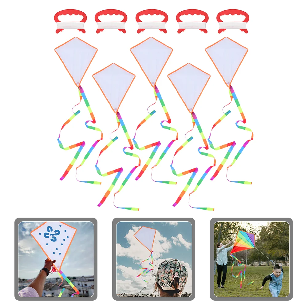 

5 Sets Kids Outdoor Toys Kite Kites Beach Interactive Drawing for Plastic Decorations Toddler Parts