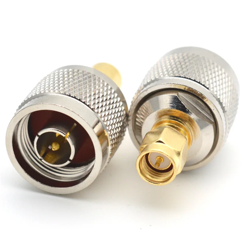 1 Stück N-Stecker auf SMA-Stecker Adapter aus Kupfer-Messing, gerader N auf SMA HF-Koaxialstecker – Detail 2