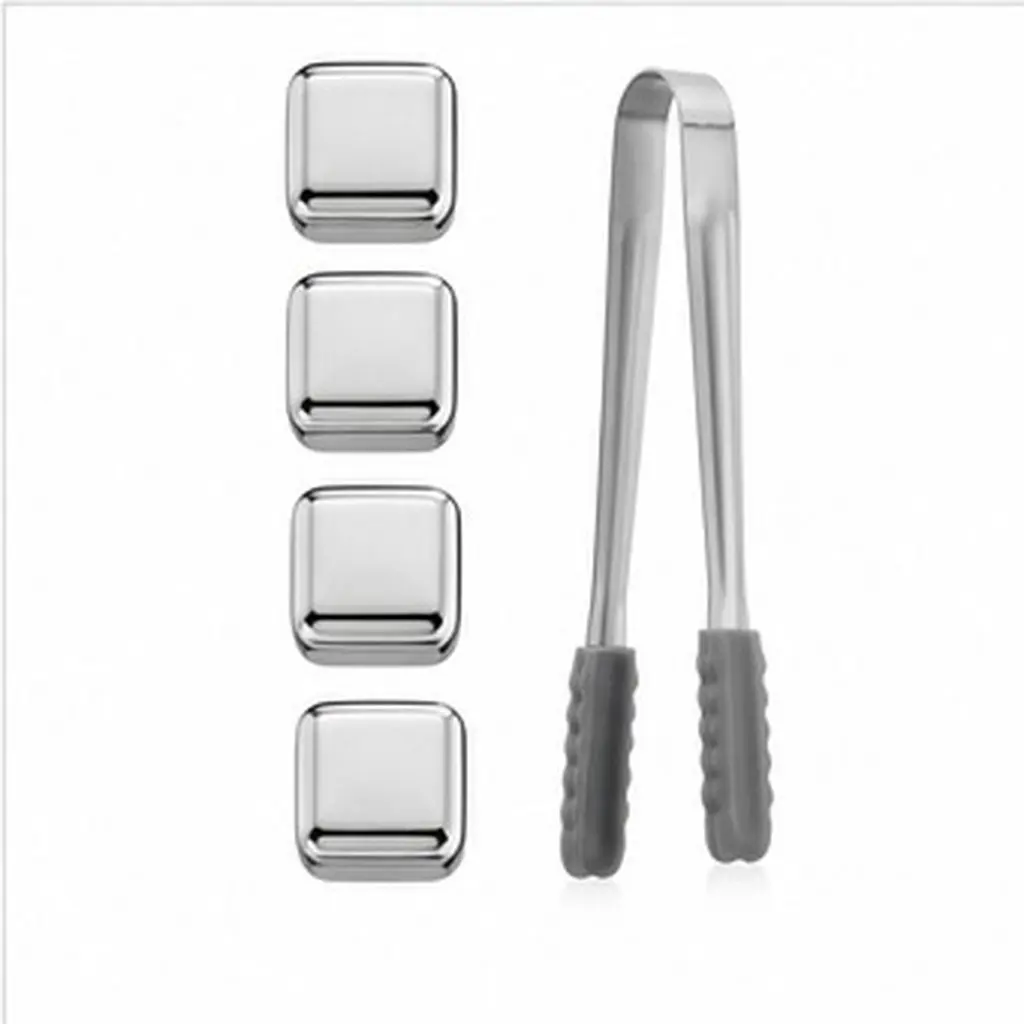 1Set Metal Ice Cubes Stainless Steel Whiskey Stones Reusable Chilling Stones Quick Cooling Non-Diluting for Whiskey Spirits
