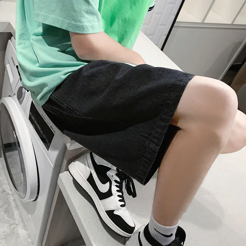 2025 New Summer Shorts Jeans Men Denim Pants Stretch Dark Blue Fashion Design Men's Jeans Slim Straight Male Short Jeans Hombre