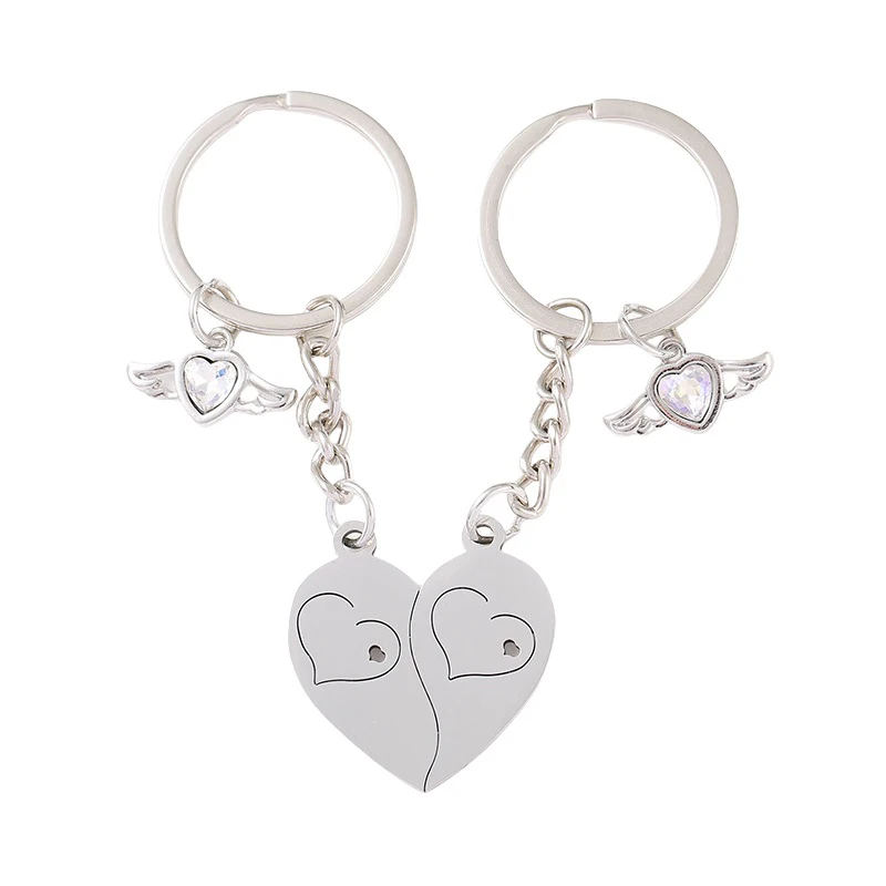 2 шт./компл. брелок для пары, милый кулон с сердечком, брелок для ключей дружбы, сумка для ключей от машины, ювелирные аксессуары