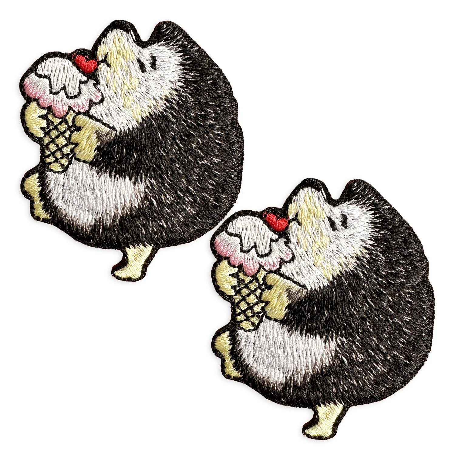 Hedgehog Hedgie Ice Cream Embroidery Patch Summer Erinaceinae Iron on Patches for Clothing Applique Cute Cartoon Animal Badges