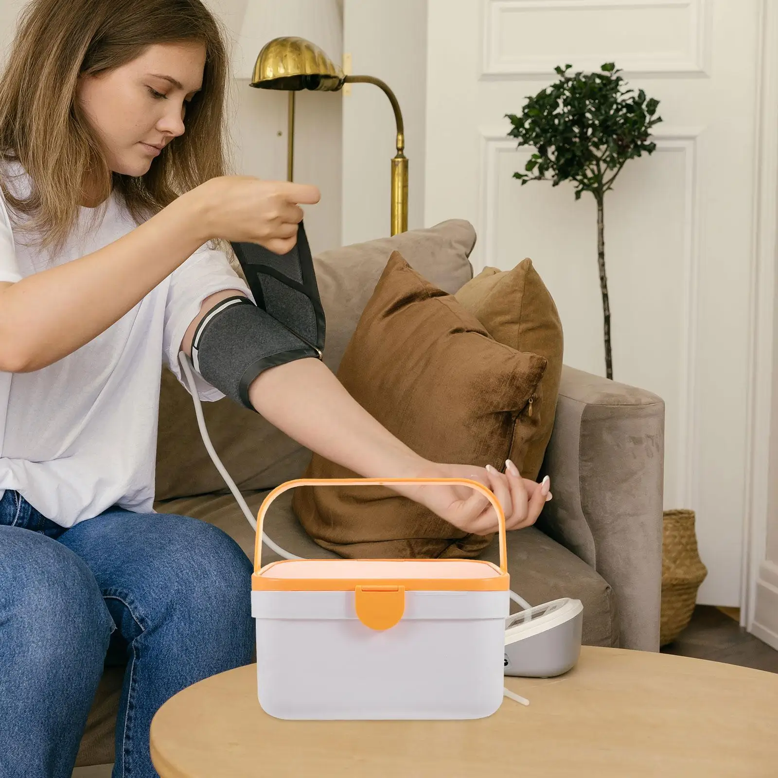 Household Medicine Box Medication Organiser High Capacity Large Storage Boxes Daily Organizer White