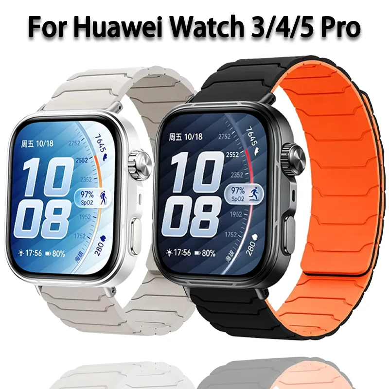 Silikonarmband für Huawei Watch Fit 5 Pro Magnetisches Austauschbares Armband Correa für Huawei Watch Fit 5/Fit 4 Pro/Fit3