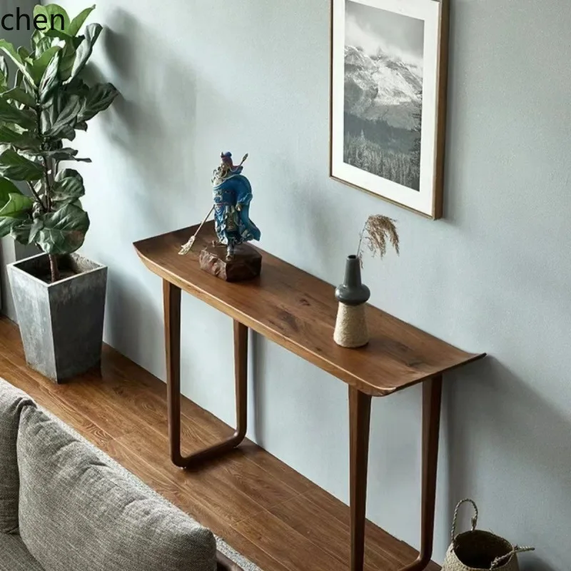 HT النمط الصيني مدخل زن عرض الجدول الحائط طاولة ضيقة مدخل خزانة جانبية مقلوب نهاية الجدول عرض موقف #3