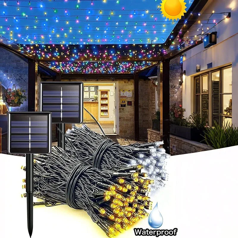 

Solar Lights Outdoor Waterproof Strips 8 Lighting Modes Suitable for Outdoor Trees Courtyards Gardens Terraces Balconies