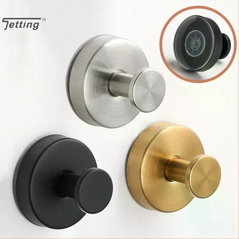 Stainless Steel Suction Cup Hooks Punch-free Wall Mounted Hook Kitchen Bathroom Powerful Vacuum Sucker Hook Towel Hanging Holder view 2