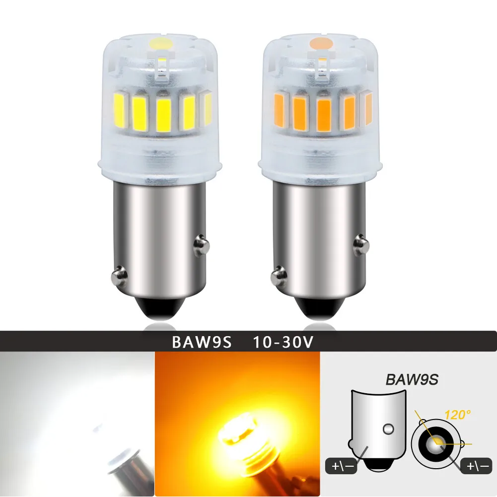 

2Pcs BAW9S LED Car Top Light Bulb HY21W License Plate Light 12V 6000K White Yellow