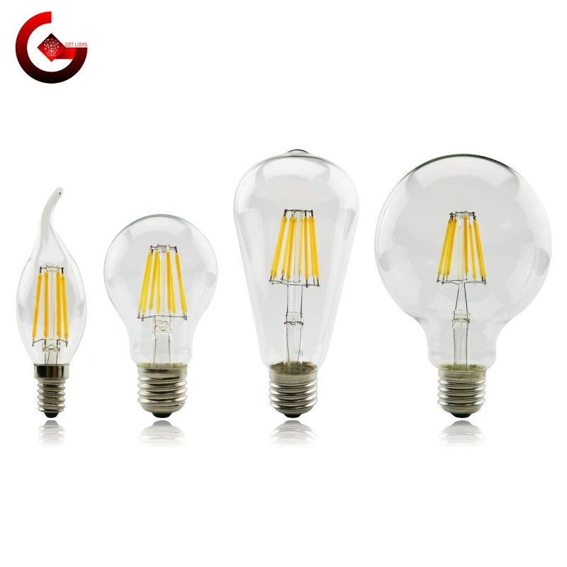 

2/4/6/8w E27 E14 Retro Edison LED Filament Bulb Lamp AC220V Glass Light Bulb C35 G45 A60 ST64 G80 G95 G125 Vintage Candle Light