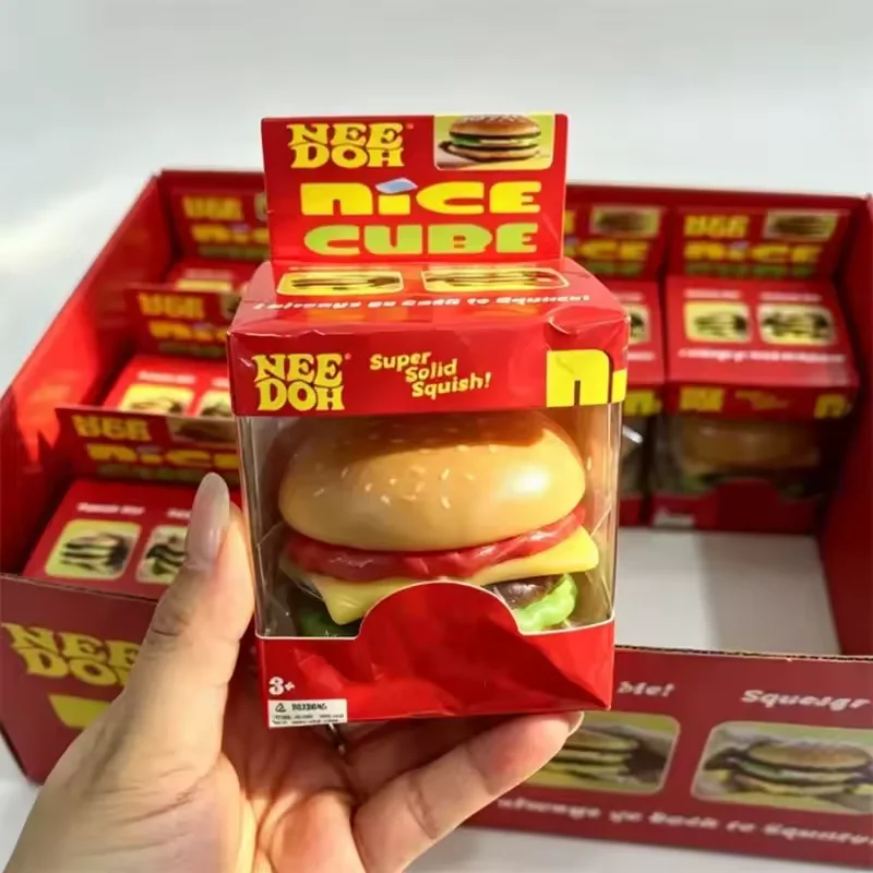 Needoh Dr Pepper Nice Cube & Dream Drop Sensory Toy Hamburger for Autism ADHD Squishy Stress Relief Anxiety Squeeze Pull Toy