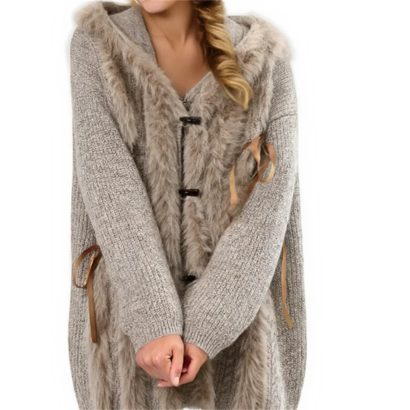 

Осенняя мода 2025 года, модная сексуальная женская толстовка с капюшоном и лентой, вязаная куртка