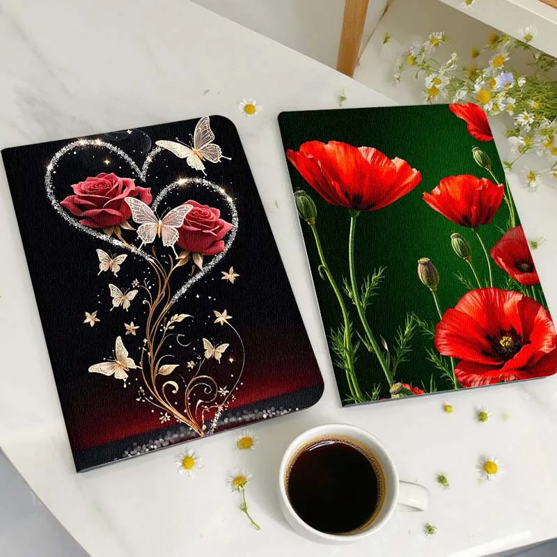 

Heart Rose Butterfly Light Tablet Case For Huawei Honor MatePad MediaPad Air 5 6 7 11 V6 V7 V8 V9 X9 X8 T10 T10s C5e T5 Gift