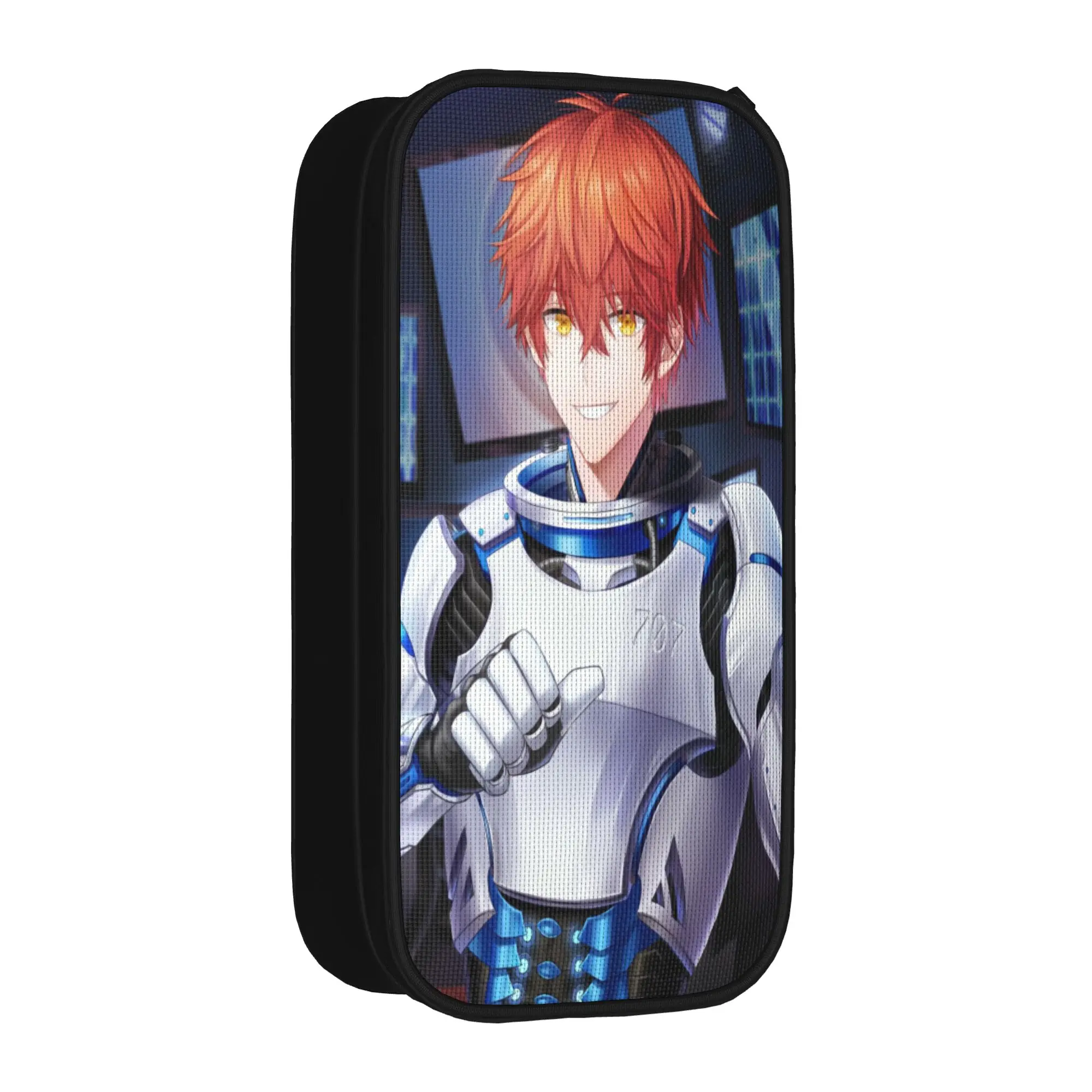 Game Mystic Messenger Seven 707 Pencil Case  Double Layer Pencil Pouch Boy Girl Cute College Pencil Cases Stationery Organizer