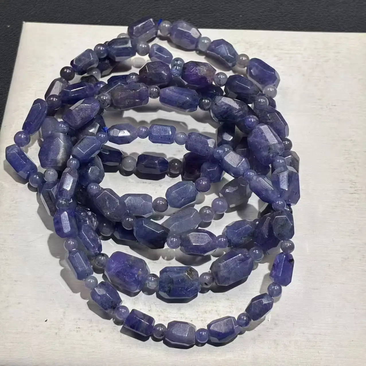 Xingyu Natürliche A+ Tansanit Unregelmäßige Facettierte Glatte Runde Lose Perlen Schmuck DIY Zubehör, Armband-Perlen Geschenk – Detail 4
