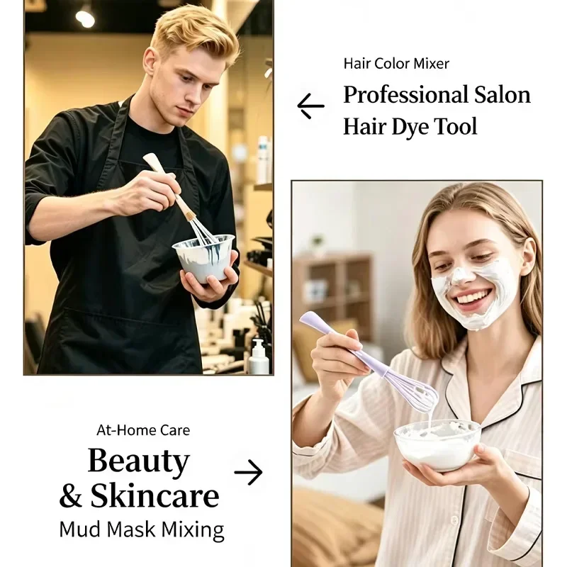 4-teiliges Haarfärbewerkzeug-Set, Haarfarbenschale, Schneebesen, Pinsel, Kamm-Set, für Zuhause, Salon, DIY-Haarfärbung, Friseurzubehör – Detail 5
