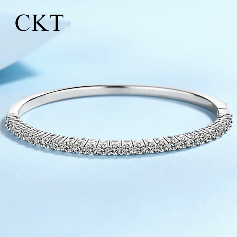 18K White Gold Wedding Fine Jewelry for Women 2.6 Carat Moissanite Fdiamond Ull Star Bracelet Platinum Pt950 Girlfriend Gift