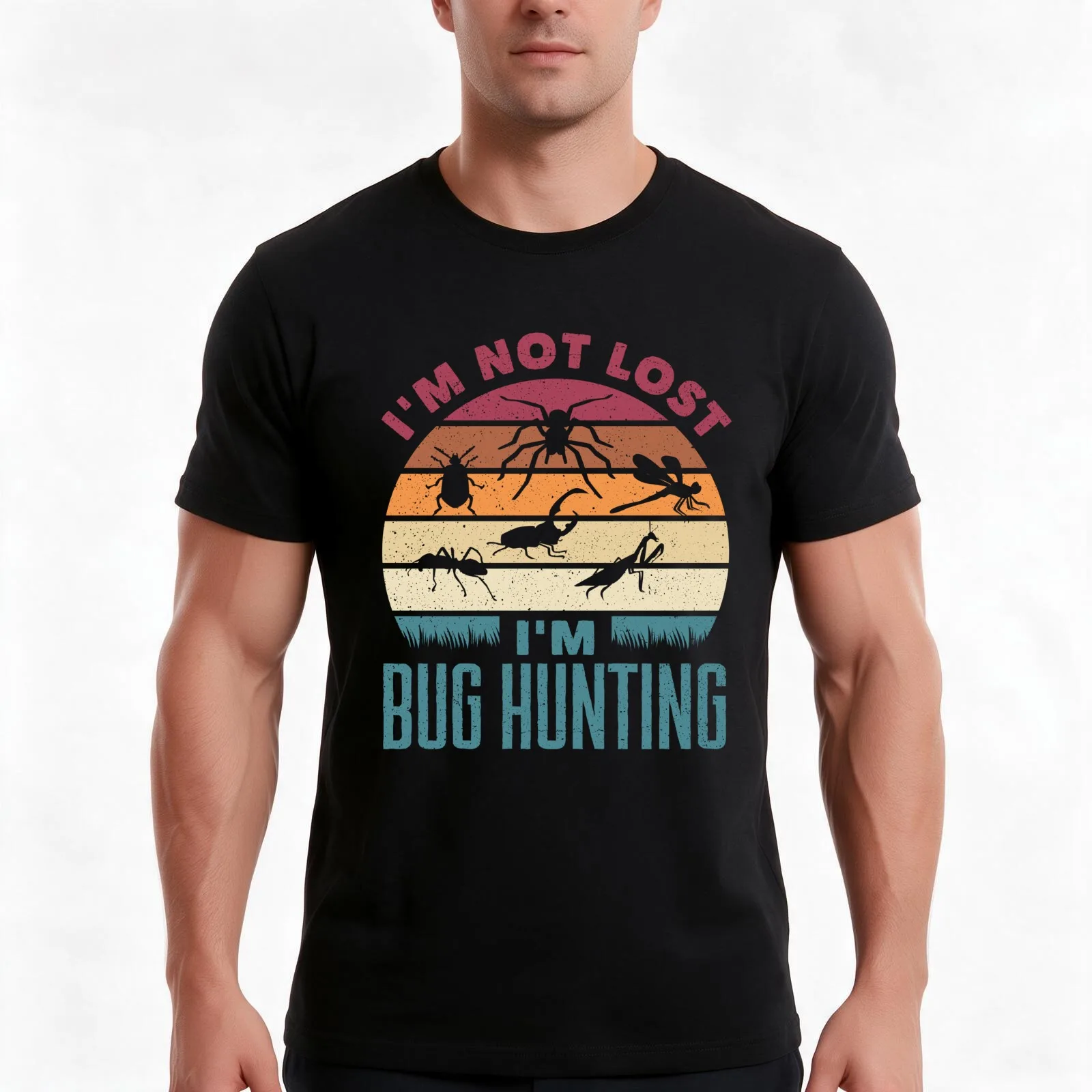 Entomology Entomologist Insects Im Not Lost Im Bug Hunting T-Shirt, Summer Casual Cotton Tee, Oversized Streetwear Tops