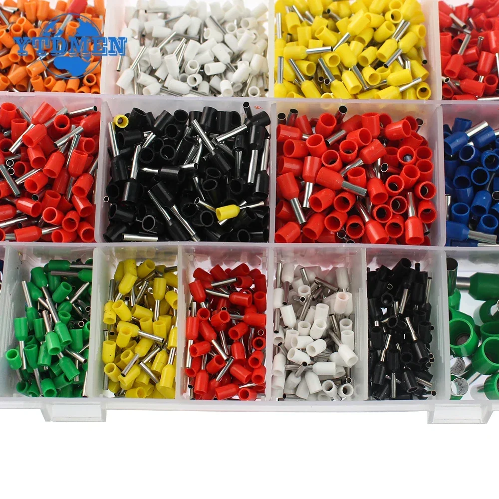 2120 Copper Insulation Terminals Kit 16 Types Heat Shrink Style Pre Insulated Cold Pressed Terminal Block Combination Set