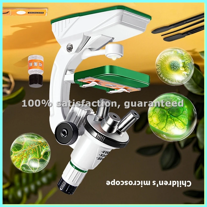 Kids Educational Science Microscope Toy STEM Learning Kit for Student Children Science Experiment Tool Birthday Gift-ANKL