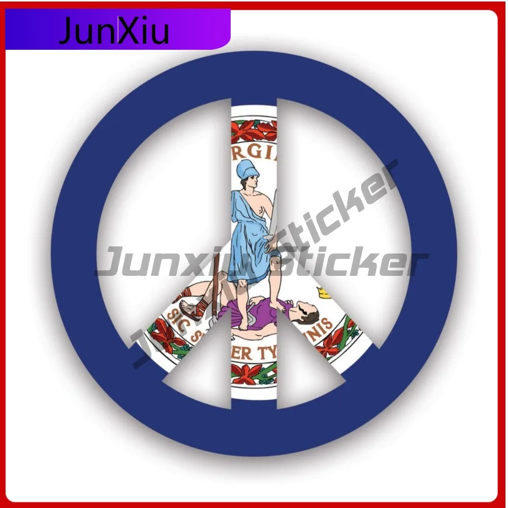 

Virginia Flag Peace Sun Resistant Waterproof Sport For Truck Rear Windshield Bumper No Residue Easy To Remove Accessories