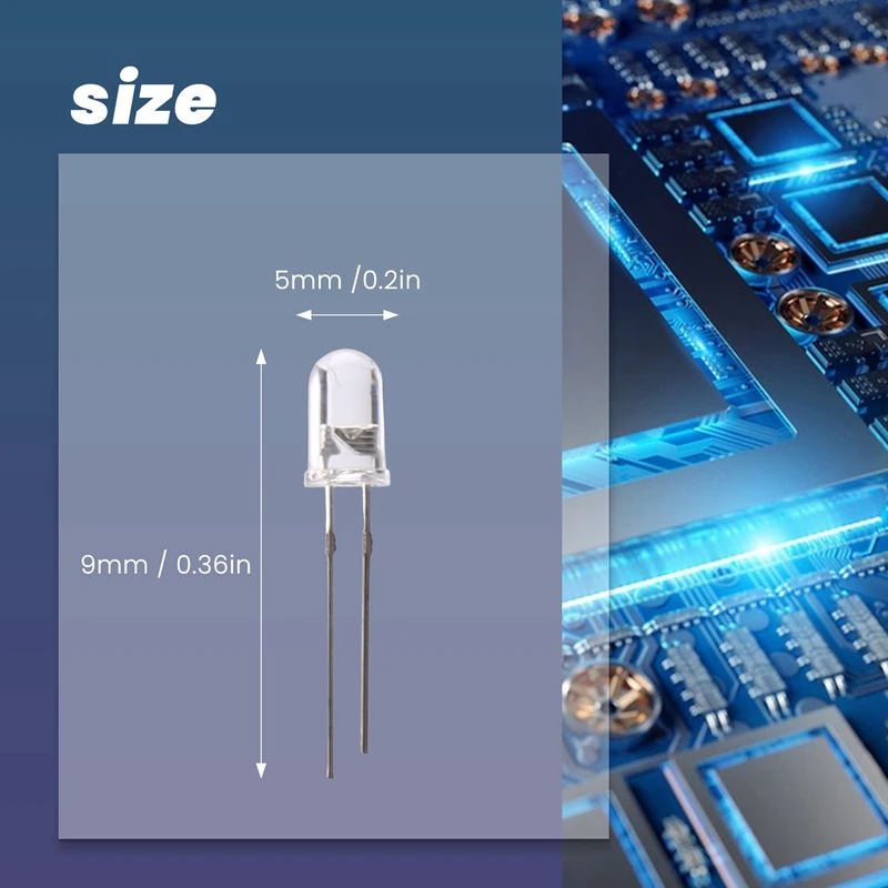 LED Bright Light Lamp Emitting Diode, 70 Piece, DC 3V-6V, 5 Mm, White