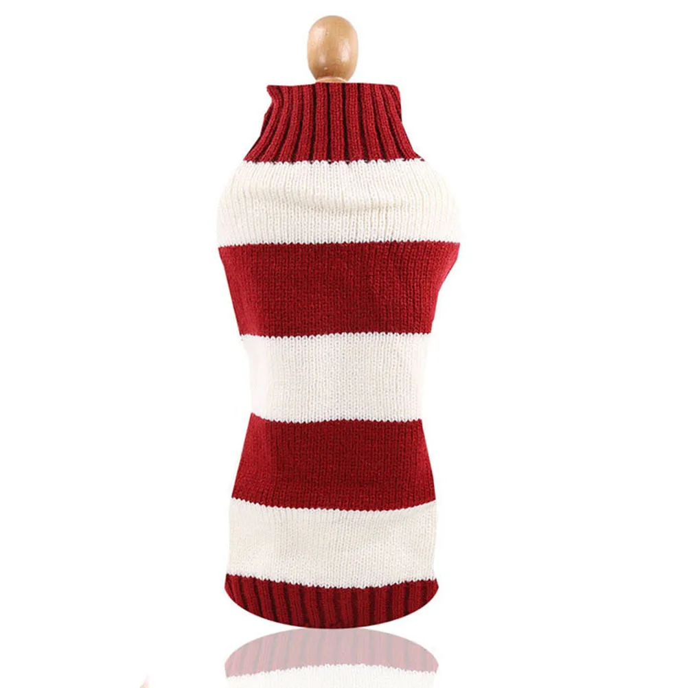 

Dog Sweater Woolen White Stripe Design Warm Comfortable Easy Fit for Small Dogs Outdoor Walking Jogging Christmas Party Pet