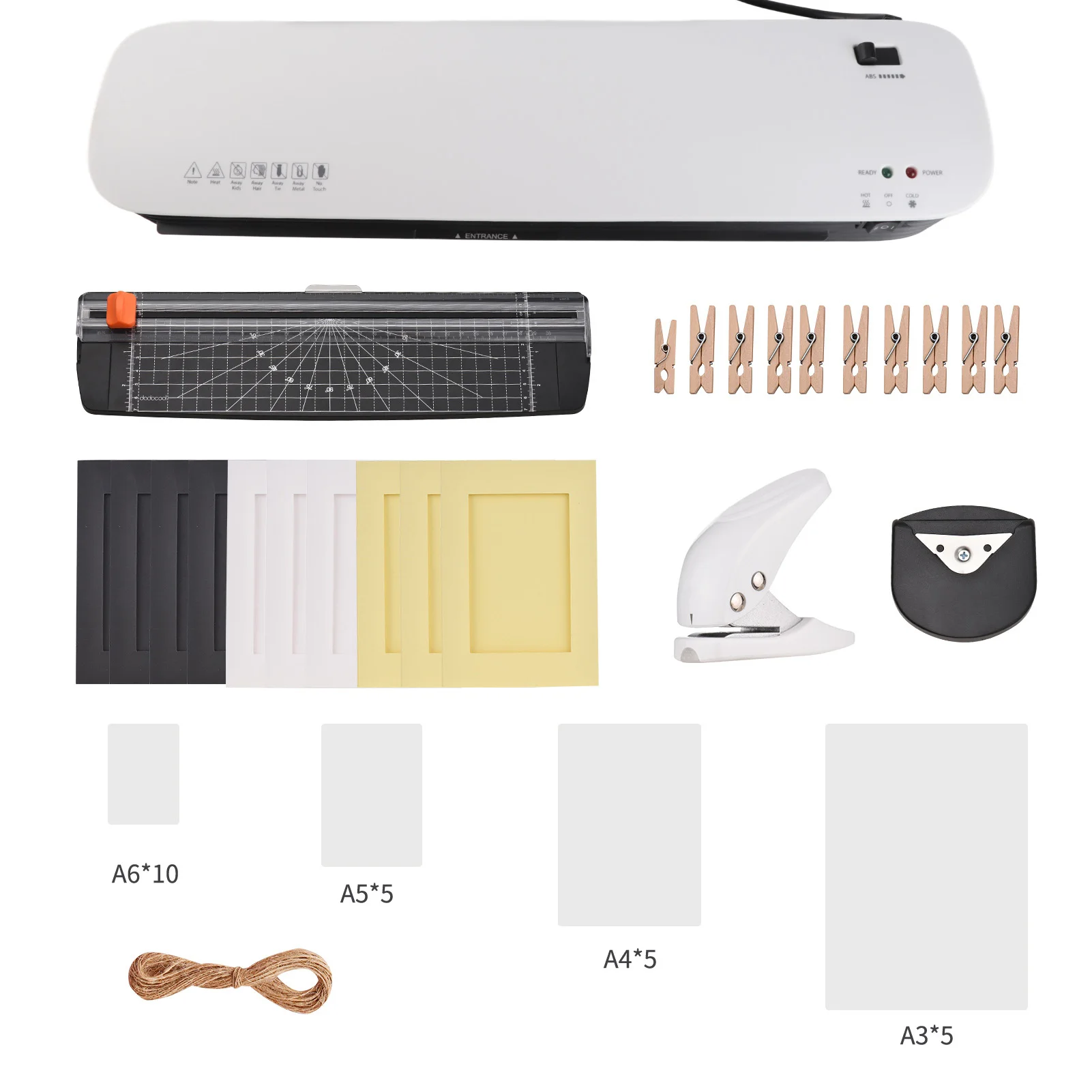 مجموعة ماكينة تغليف مقاس A3 تصفيح ساخن وبارد 2 نظام أسطوانة مع 25 A3/A4/A5/A6 أكياس تصفيح زاوية مستديرة للمنزل #6