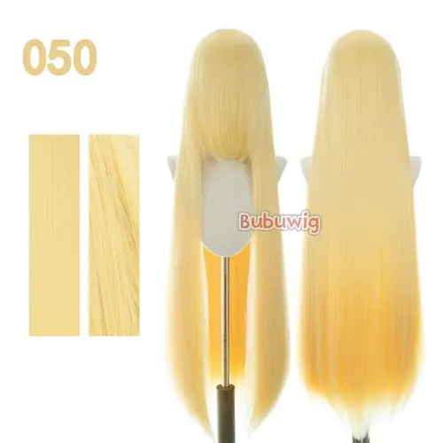 Bubuwig Synthetic Hair 100cm Long Straight Pure Color Cosplay Wigs Over 100 Colors Black White Red Blue Brown Wig Heat Resistant - Image 37