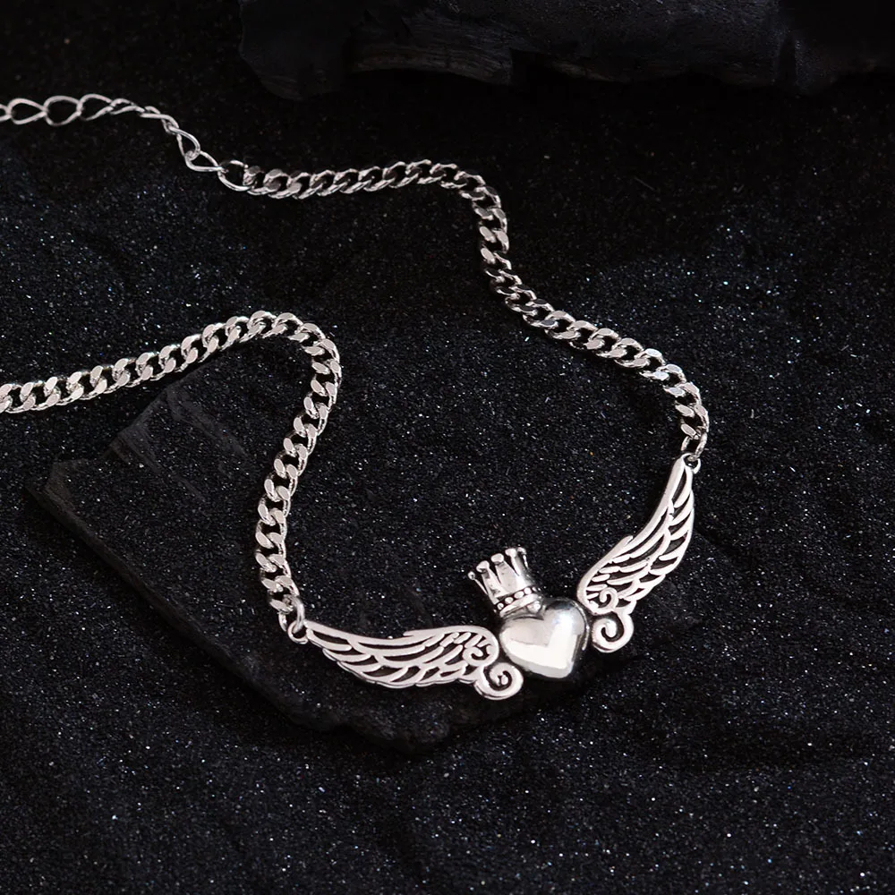 New Arrival Retro Angel Wings Crown 925 Sterling Silver Ladies Bracelet Promotion Jewelry For Women Christmas Gifts 2025