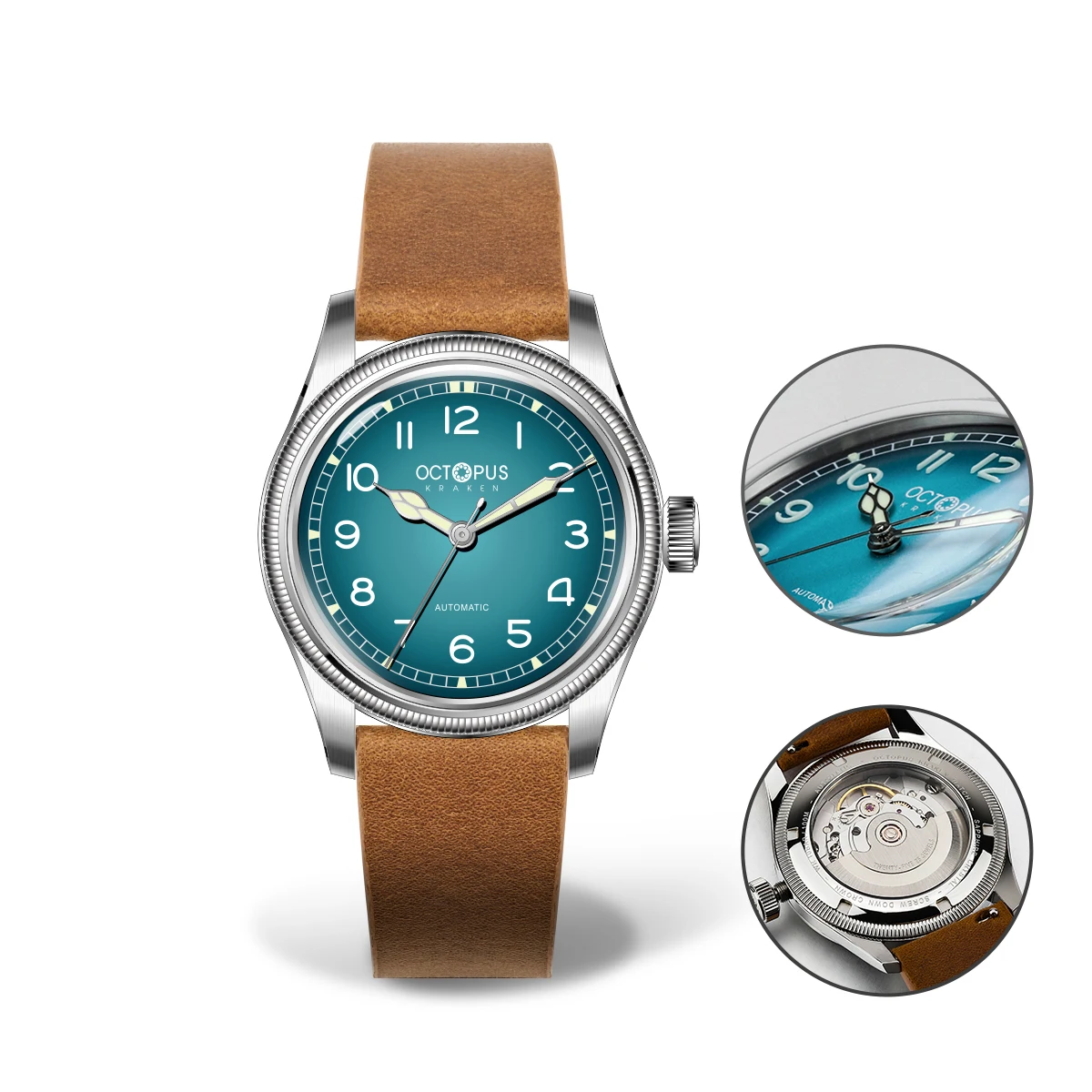 

Мужские автоматические часы Octopus 39 мм, спортивные механические наручные часы для дайвинга, 10 атм, водонепроницаемые, BGW-9, светящийся безель для монет PT5000 SW200