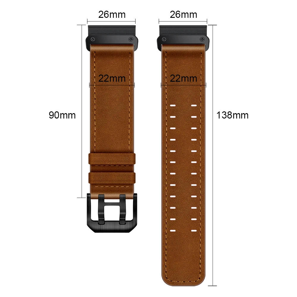 Crazy Horse Leather Watch Band For Garmin Fenix 7X 6X Pro 5X Plus/Enduro/Descent Mk2 Mk2i Strap QuickFit 26mm Watchband Bracelet