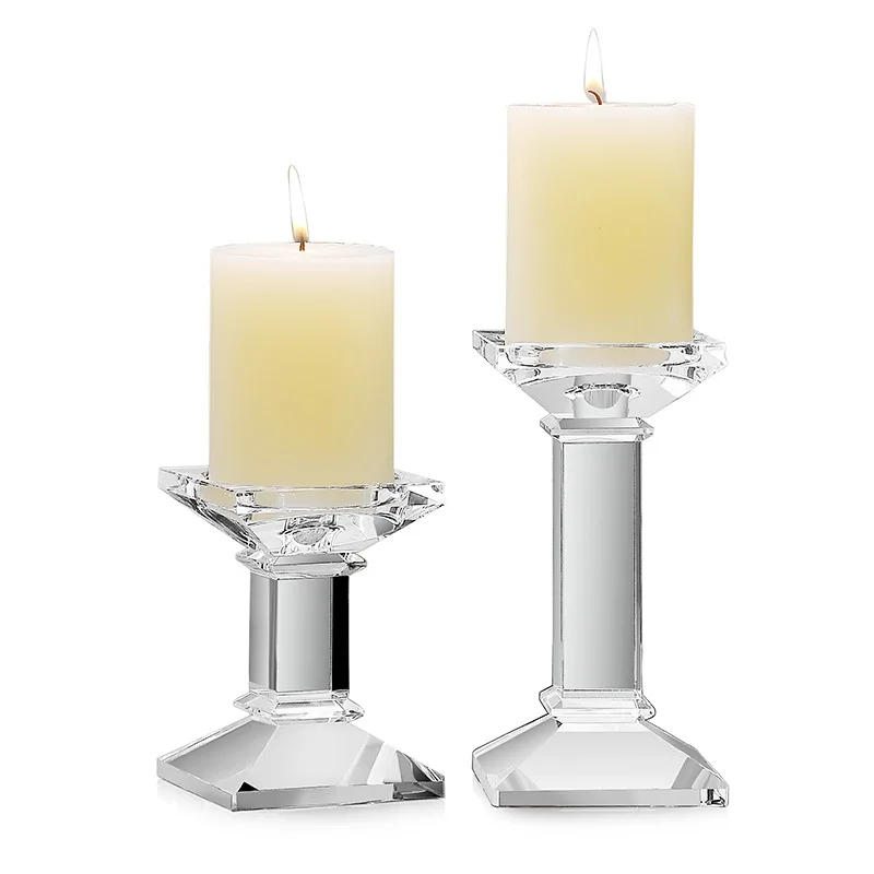 

European style crystal glass candle holder dinner wedding