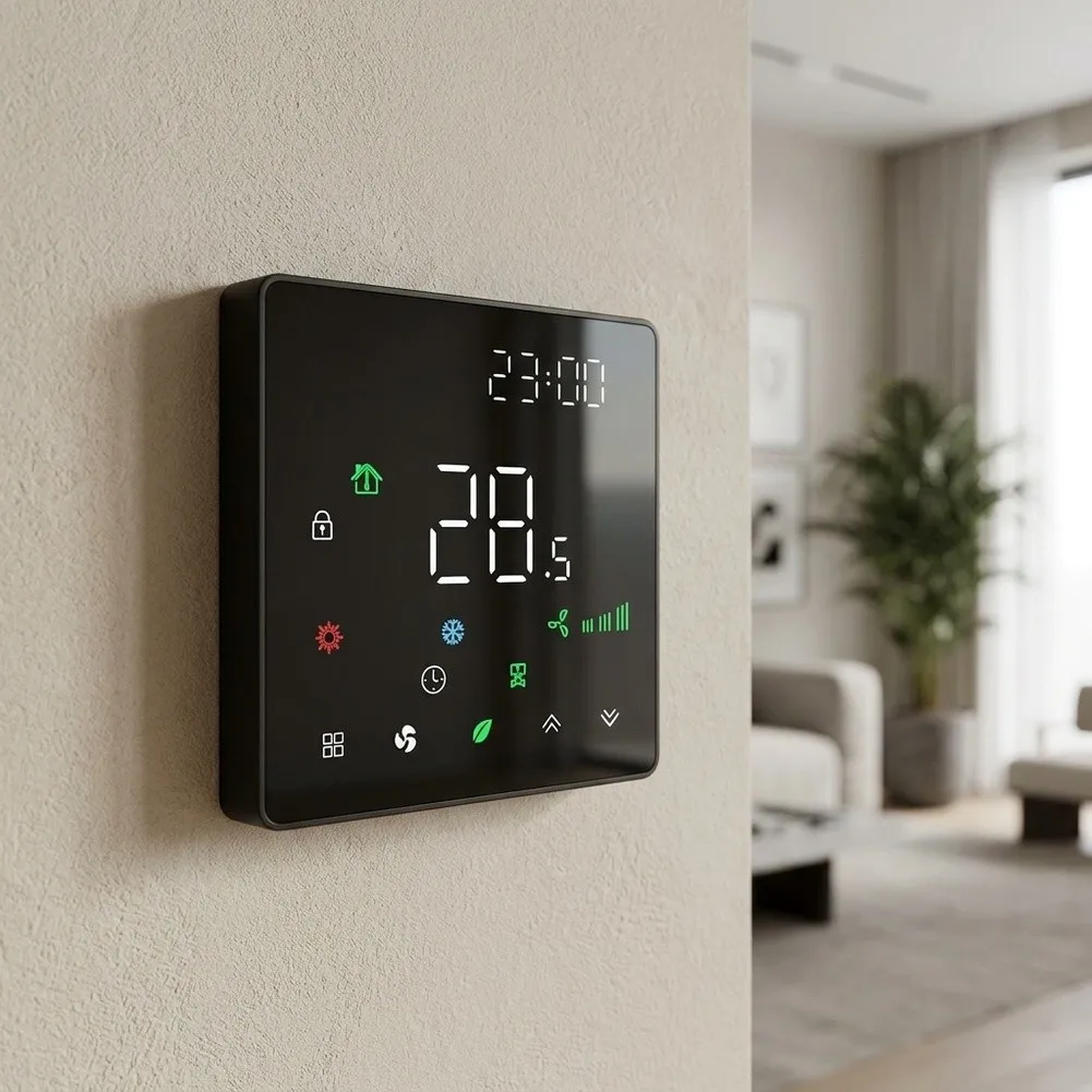Precision Digital Thermostat for Central AC Systems Temperature Range 5~35C Accuracy 0. LED Display 230V Rated