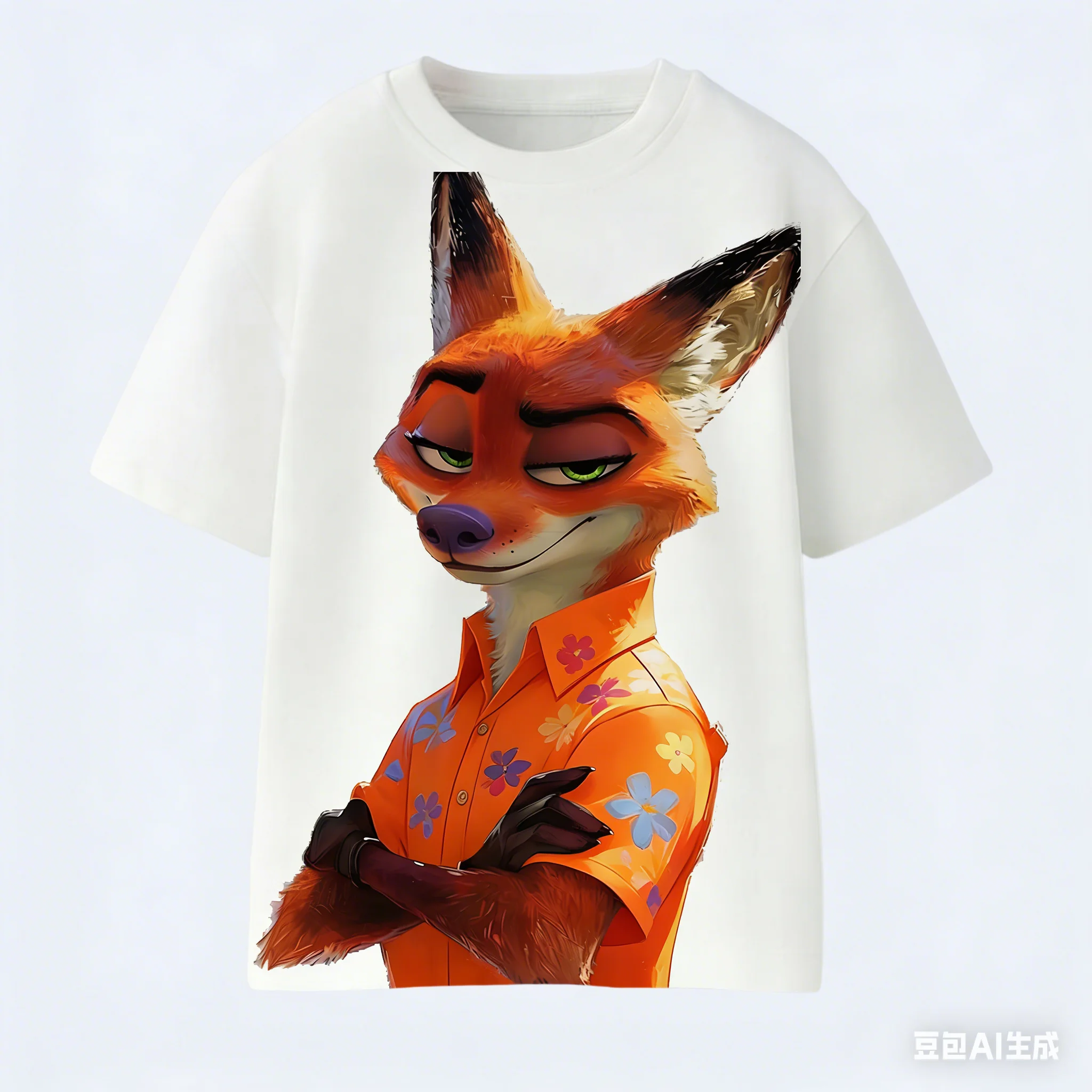 تي شيرت صيفي جديد بأكمام قصيرة للرجال، طباعة Zootopia 2 Nick Wilde، بلوزة كاجوال قابلة للتنفس للارتداء الداخلي/الخارجي #6