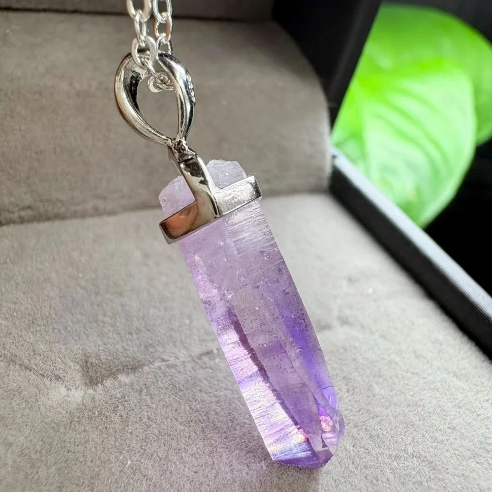 1PCS 21-25mm Natural Cruze Quartz Crystal Yoga Pendant Reiki Healing Stretch Female Gift - Jewelry for Stress Relief S925