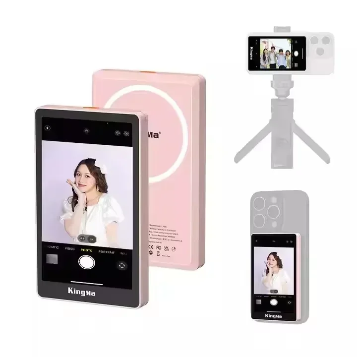 Pop T1 Vlog Selfie Monitor Screen With Big 4.02-Inch LCD Display Magnetic Phone Stand For IPhone And Android