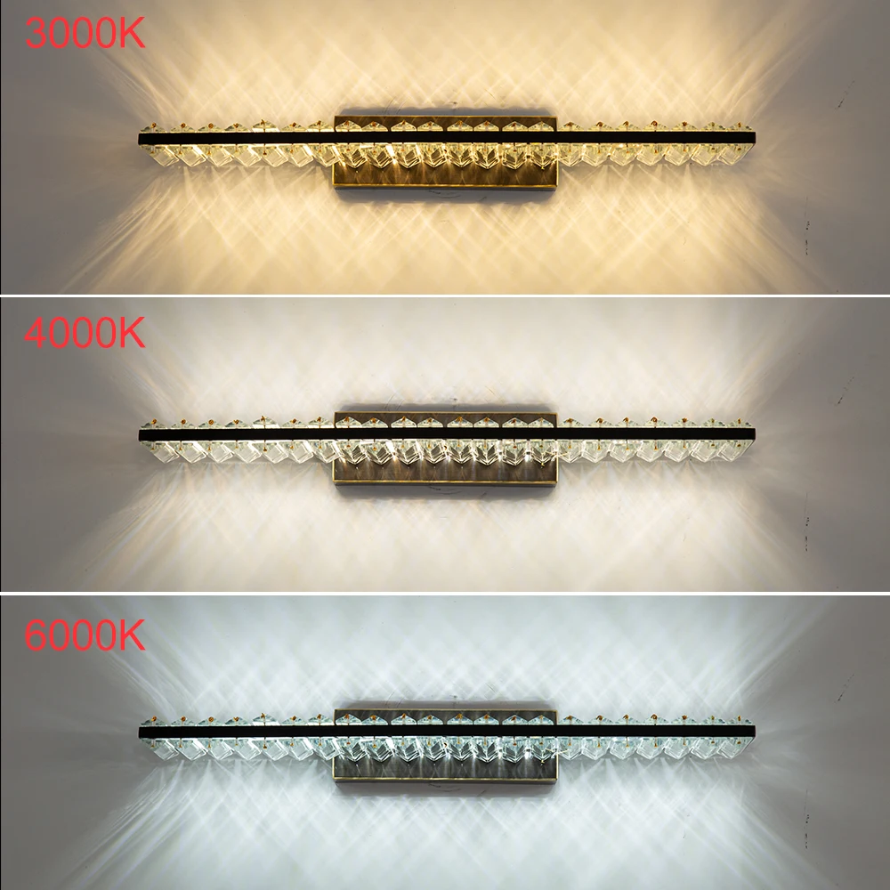 Led Vanity Mirror Lights Modern Crystal Wall Lamp for Makeup Vanity Table & Bathroom Mirror Bedroom