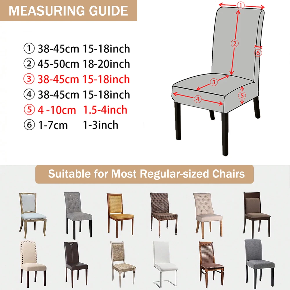 1PC Elastic Dining Chair Cover Solid PU Leather Anti-slip Chair Case Waterproof Oilproof Stretchy Chair Protector Cover Office