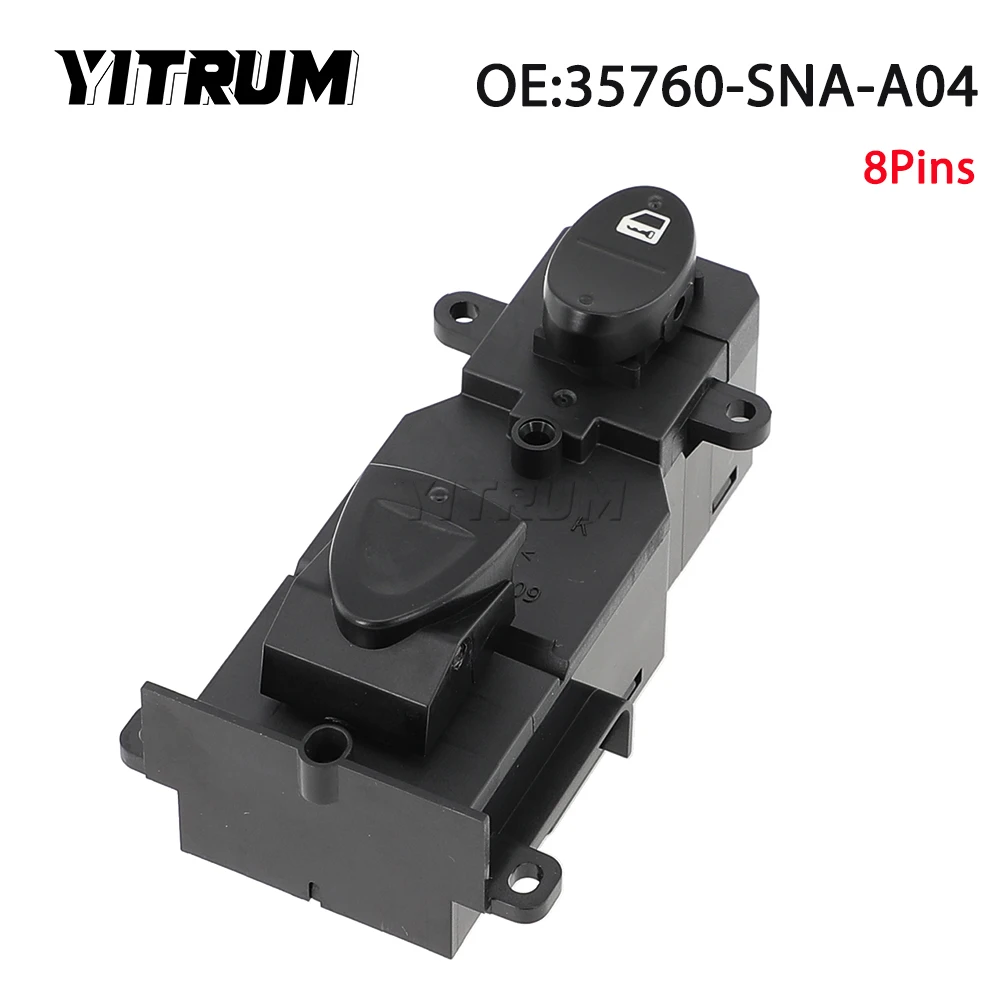 

YITRUM 35760-SNA-A04 35760SNAA04ZA 35760SNAA12ZA 35760SNAA02ZA Front Right Side Power Window Switch For Honda Civic VIII MK8